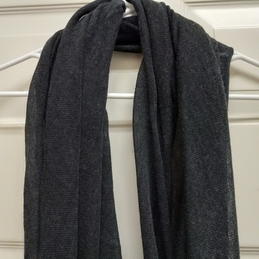 MM. Lafleur 100% Extra Fine Merino Wool Infinity Scarf Italy Charcoal Gray OS - Picture 2 of 15